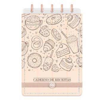 Caderno Receitas - Disco - Iscool - Doces Sobremesa Nude - 14 X 20Cm - 40 Folhas
