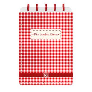 Caderno Receitas - Disco - Iscool - Toalha Italiana Xadrez Vermelho E Branco - 14 X 20Cm - 40 Folhas