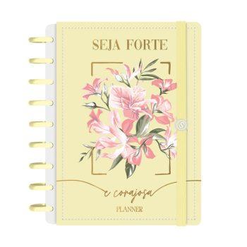 Planner Disco - Iscool - Permanente - Seja Forte E Corajosa Amarelo - 17 X 23Cm