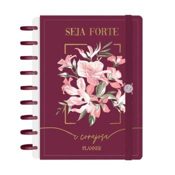 Planner Disco - Iscool - Permanente - Seja Forte E Corajosa Marsala - 17 X 23Cm