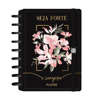 Planner Disco - Iscool - Permanente - Seja Forte E Corajosa Preto - 17 X 23Cm