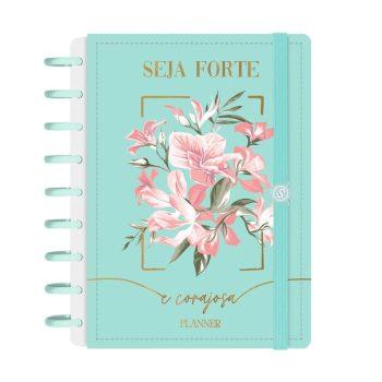 Planner Disco - Iscool - Permanente - Seja Forte E Corajosa Turquesa - 17 X 23Cm