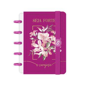 Caderno Disco - Iscool - Seja Forte E Corajosa Pink Mini - 9,5 X 13,5Cm - 80 Folhas