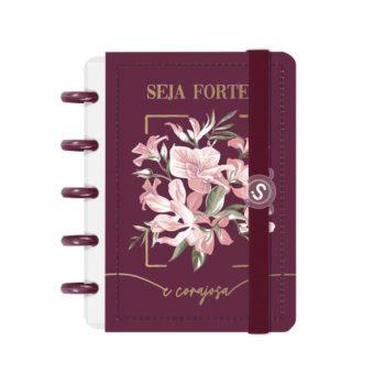 Caderno Disco - Iscool - Seja Forte E Corajosa Marsala Mini - 9,5 X 13,5Cm - 80 Folhas