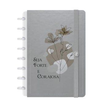 Caderno Disco - Iscool - Seja Forte E Corajosa Prata P - 14 X 20Cm - 80 Folhas