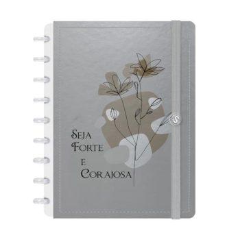 Caderno Disco - Iscool - Seja Forte E Corajosa Prata M - 17 X 23Cm - 80 Folhas