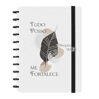 Caderno Disco - Iscool - Tudo Posso Naquele Que Me Fortalece G - 20 X 27,5Cm - 80 Folhas