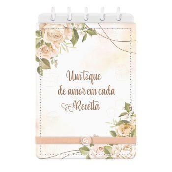 Caderno Receitas - Disco - Iscool - Um Toque De Amor Floral Nude - 14 X 20Cm - 40 Folhas