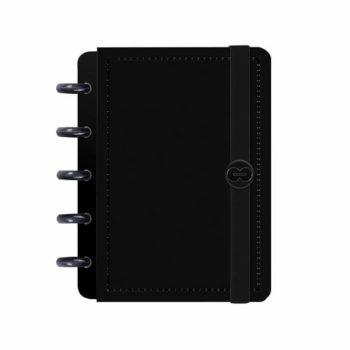 Caderno Disco - Iscool - Solid Colors Preto Mini - 9,5 X 13,5Cm - 80 Folhas