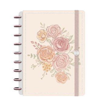 Caderno Disco - Iscool - Essência Floral Rosas M - 17 X 23Cm - 80 Folhas