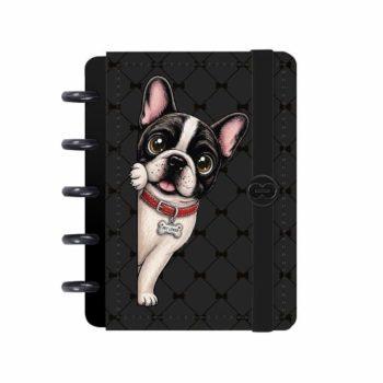 Caderno Disco - Iscool -  Pet Lover Buldogue  Mini - 9,5 X 13,5Cm - 80 Folhas