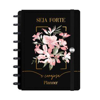 Planner Disco - Iscool - 2027 - Seja Forte E Corajosa - Preto - 17 X 23Cm