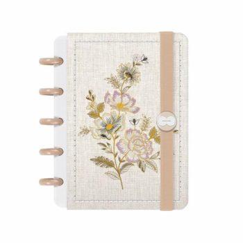 Caderno Disco - Iscool - Entrepontos Rosas Mini - 9,5 X 13,5Cm - 80 Folhas