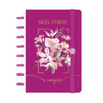 Caderno Disco - Iscool - Seja Forte E Corajosa Pink P - 14 X 20Cm - 80 Folhas