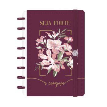 Caderno Disco - Iscool - Seja Forte E Corajosa Marsala P - 14 X 20Cm - 80 Folhas