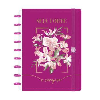 Caderno Disco - Iscool - Seja Forte E Corajosa Pink M - 17 X 23Cm - 80 Folhas