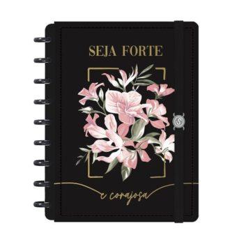 Caderno Disco - Iscool - Seja Forte E Corajosa Preto M - 17 X 23Cm - 80 Folhas