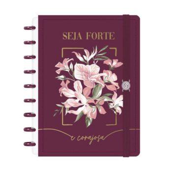 Caderno Disco - Iscool - Seja Forte E Corajosa Marsala M - 17 X 23Cm - 80 Folhas