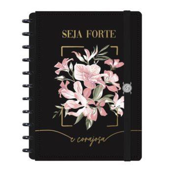 Caderno Disco - Iscool - Seja Forte E Corajosa Preto G - 20 X 27,5Cm - 80 Folhas
