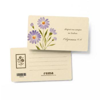 Cartão Mini - Rema - Floresça Aquarela - 05 - Alegrai-Vos Sempre No Senhor