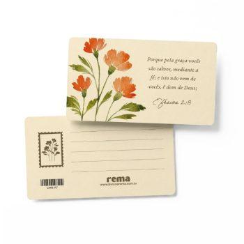 Cartão Mini - Rema - Floresça Aquarela - 07 - Porque Pela Graça Vocês São Salvos