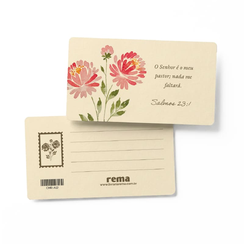 Cartão Mini - Rema - Floresça Aquarela - 12 - O Senhor É O Meu Pastor