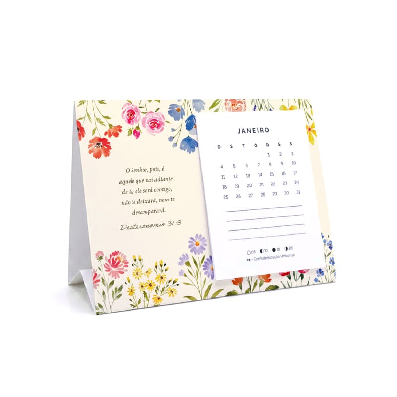 Calendário 2027 - Rema - De Mesa - Floresça Aquarela