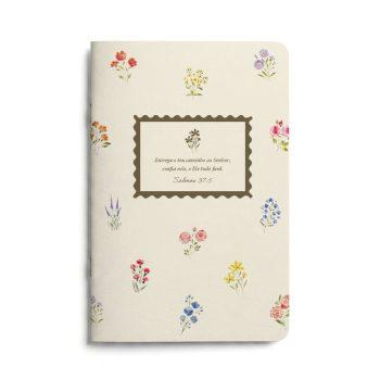 Caderno - Brochura - Rema - A5 - Floresça Aquarela - Entrega O Teu Caminho - Sem Pauta
