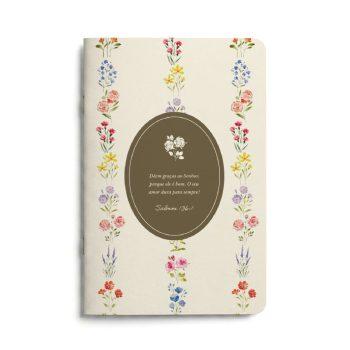 Caderno - Brochura - Rema - A5 - Floresça Aquarela - Dêem Graças - Sem Pauta