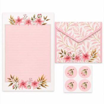 Papel De Carta - 4 Unidades - La Palomita - Floral Elegante