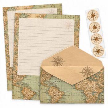 Papel De Carta - 4 Unidades - La Palomita - Mapa Mundi