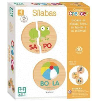 Brinquedo Educativo - Mdf - Sílabas - 40 Peças
