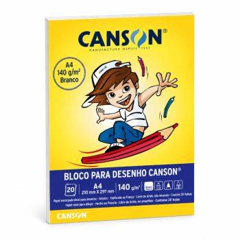 Bloco De Desenho - Canson - A4 - 20 Folhas Brancas - 140 G/M²