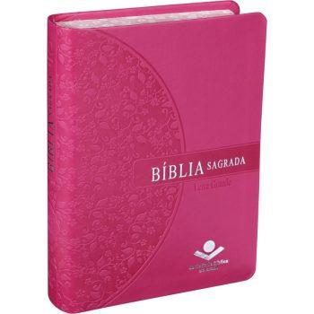 Ra045lg - Bíblia Pequena - Letra Grande - Beira Florida - Pink