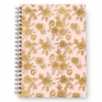 Caderno Espiral - Buendia - A5 - Rosas - Com Folhas Decoradas
