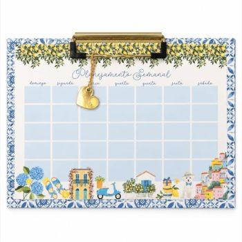 Prancheta A5 Estampada + 40 Folhas Decoradas - Folhas De Planejamento - La Dolce Vita