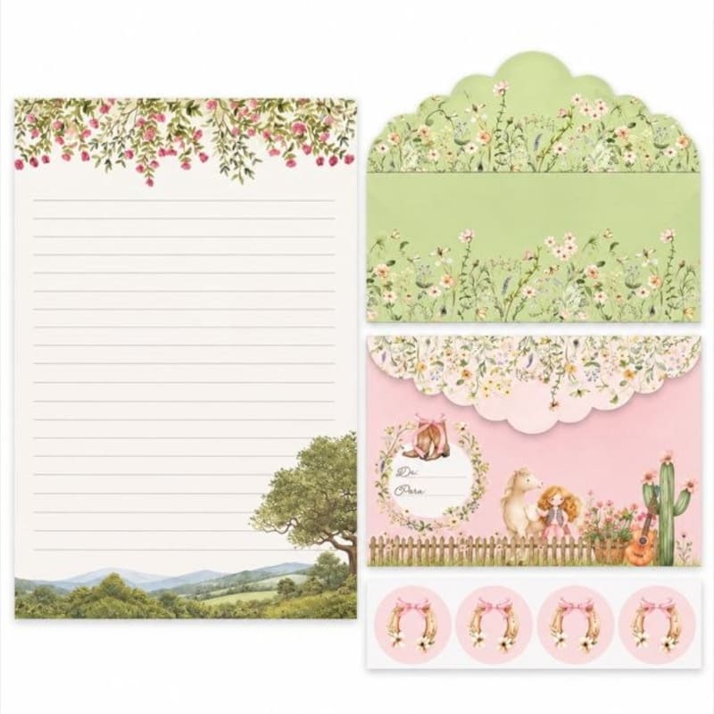 Papel De Carta - 4 Unidades - La Palomita - Adorável Country