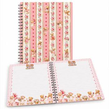 Caderno Espiral - Buendia - A5 - Ursinhos Em Aquarela - Com Folhas Decoradas