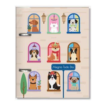 Caderno Argolado - Fina Ideia - P - Cachorro Na Janela