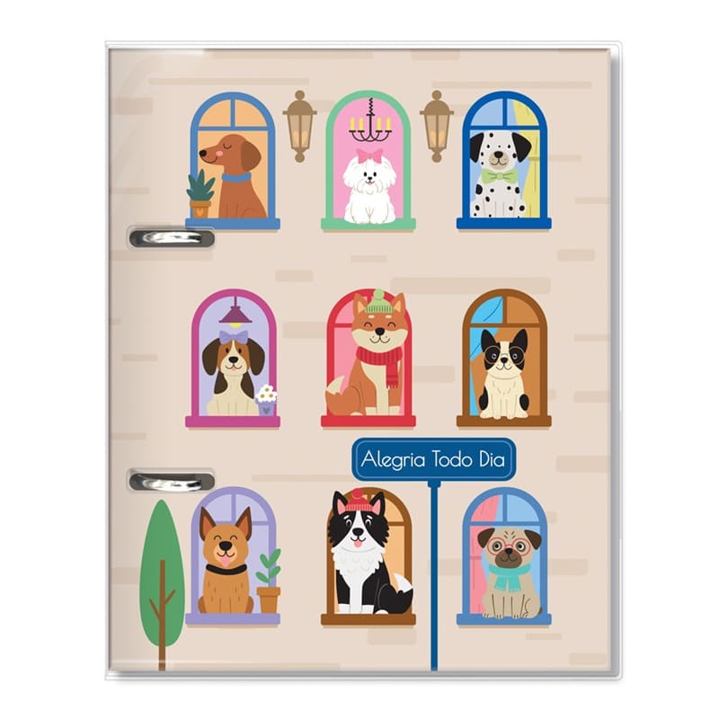 Caderno Argolado - Fina Ideia - P - Cachorro Na Janela