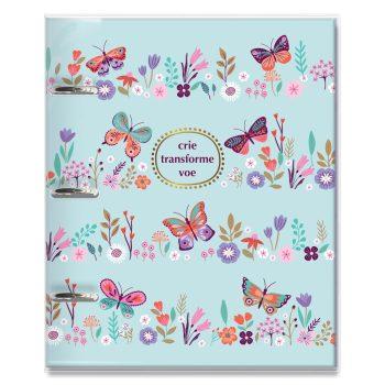 Caderno Argolado - Fina Ideia - G - Borboletas No Jardim