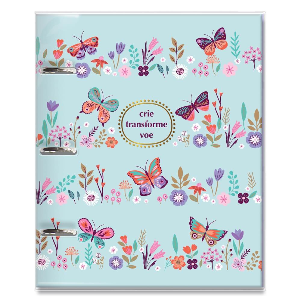 Caderno Argolado - Fina Ideia - G - Borboletas No Jardim