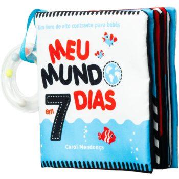 Meu Mundo Em 7 Dias - Livrinho De Pano Com Cores Contrastantes E Chocalho Para Bebês